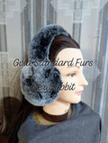 Grey Rex Rabbit Earmuffs Full Fur