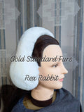 White Rex Rabbit Earmuffs Full Fur