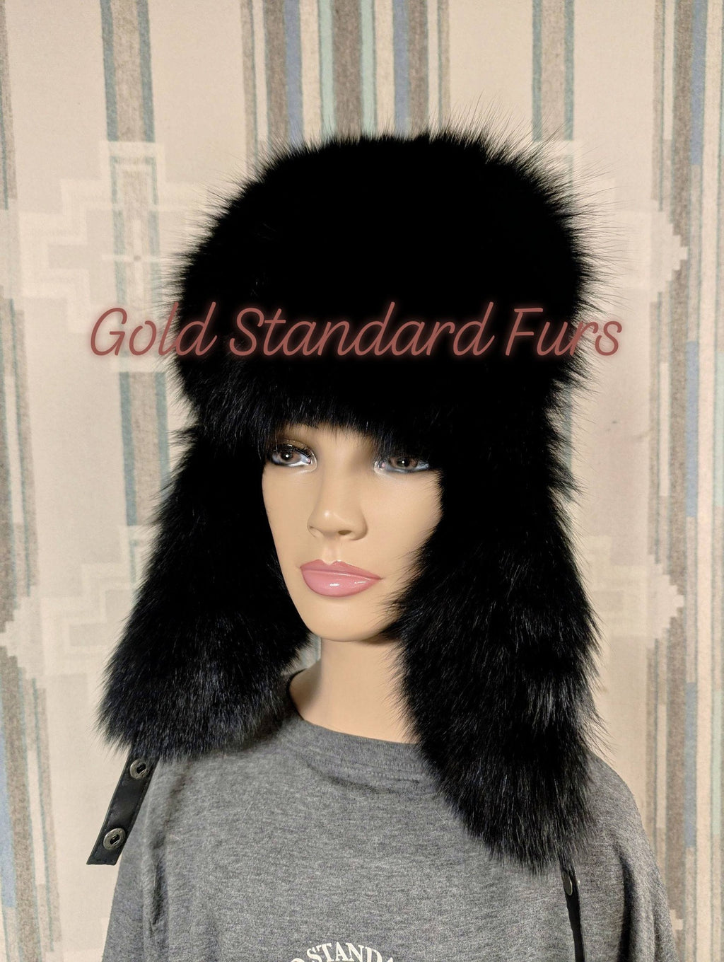 Black Fox Bomber Hat