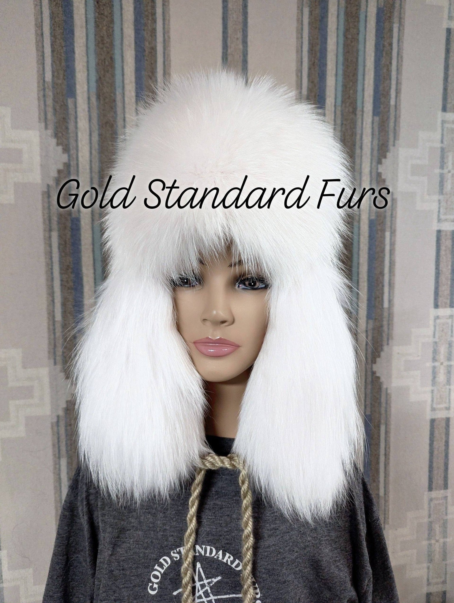 Ice White Imperial (Tanuki) Trapper Hat
