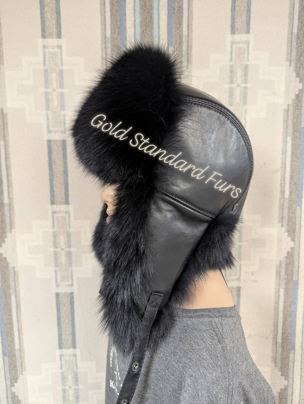 Black Fox Bomber Hat