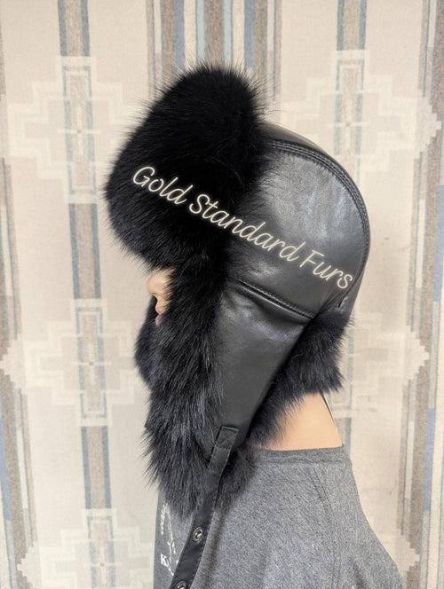 Black Fox Bomber Hat