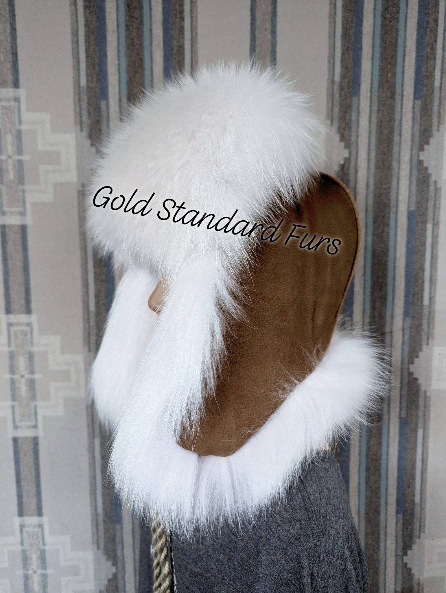 Ice White Imperial (Tanuki) Trapper Hat