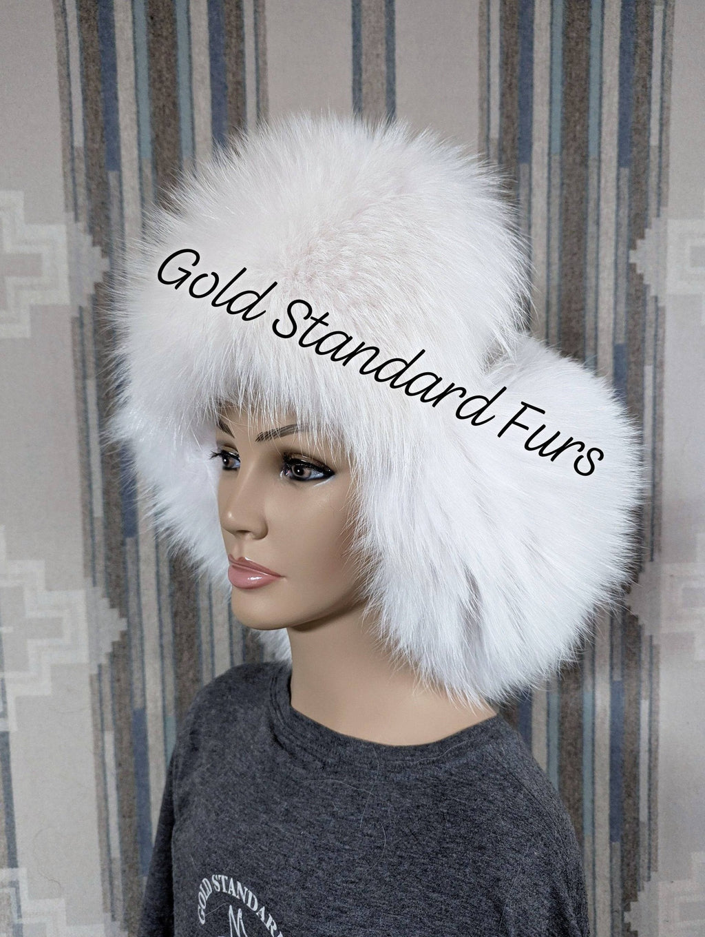 Ice White Imperial (Tanuki) Trapper Hat