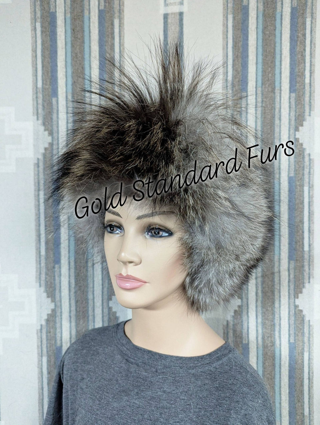 Rare Black Wolf Trapper Hat