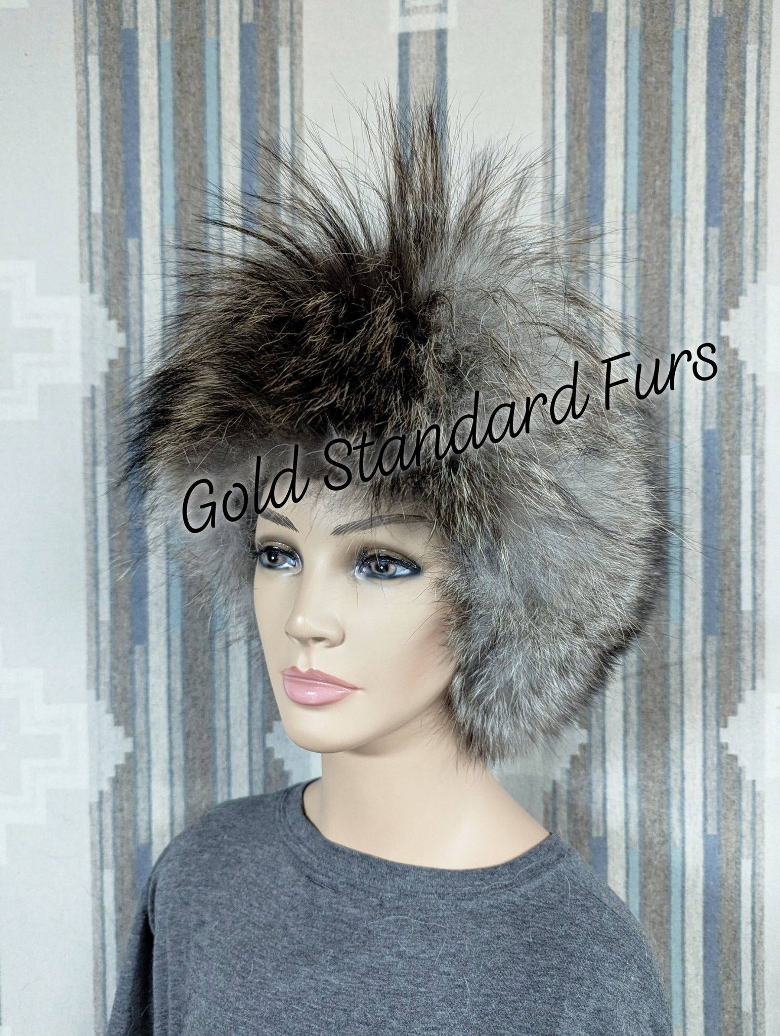 Rare Black Wolf Trapper Hat