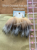 Short Crystal Fox Fur Earrings