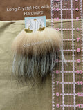 Long Crystal Fox Fur Earrings