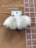 Short-Hair Wolf Fur Earrings