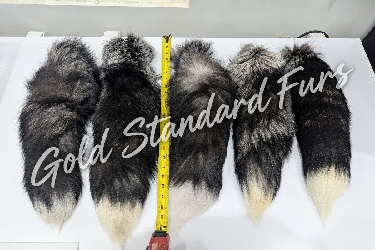 XXL Real silver fox tails 