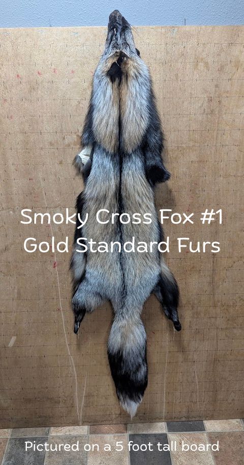 Smoky Cross Fox Pelt – Open Skinned